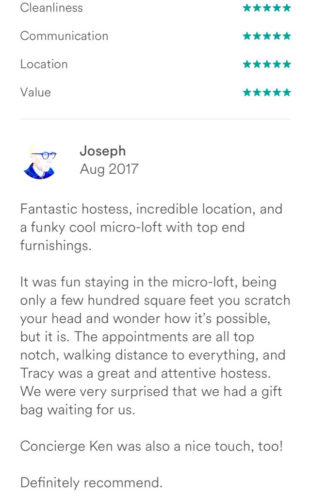 Kind words from a happy guest <a href="/PickleBoatLand/">Pickle Boat Landing</a> and kudos to Ken our most valued @janionconcierge