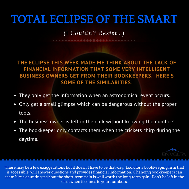envolta's tweet image. Don't be left in the dark when is comes to your numbers! 🌞🌚 #bookkeeping #accounting #envolta  #Eclipse2017 #chooseus #businessconsulting