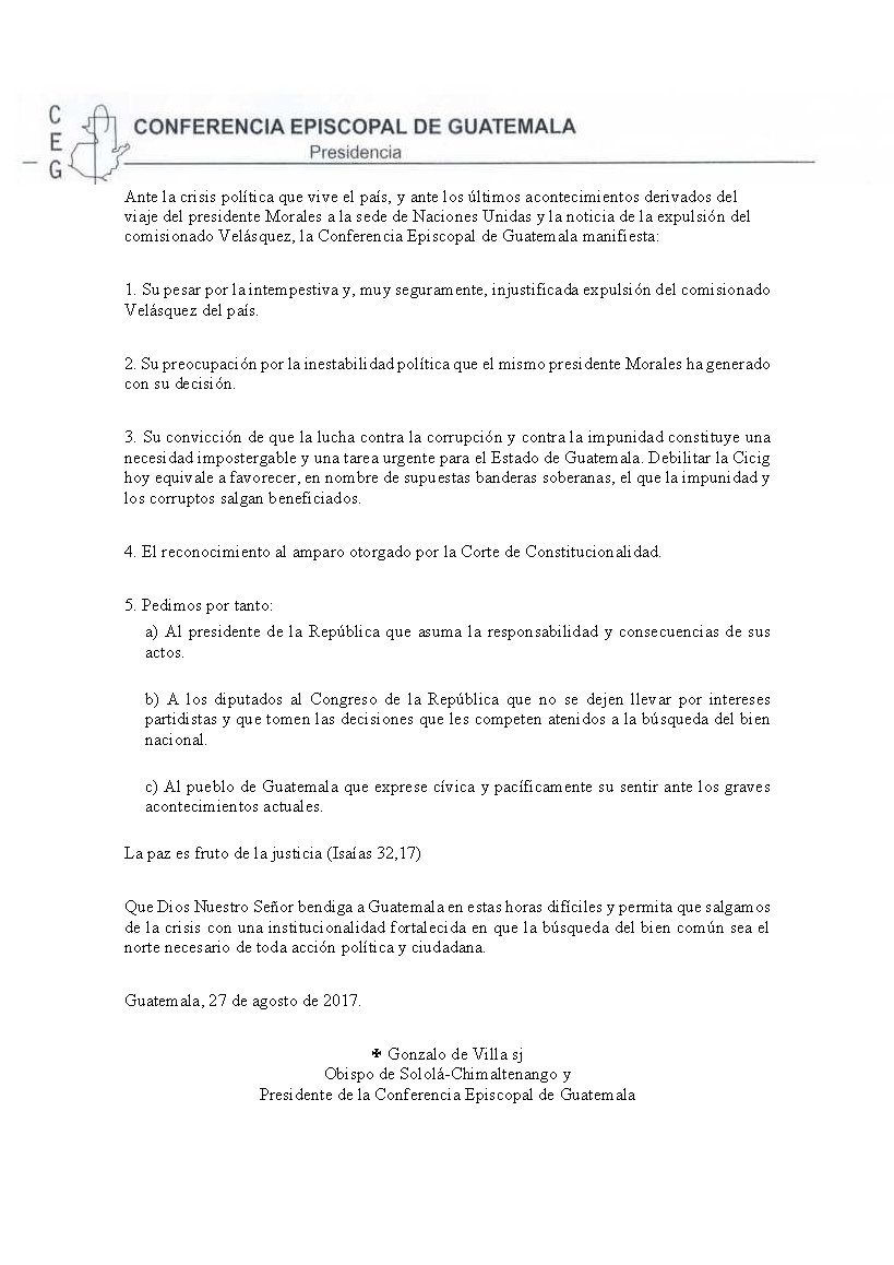 U_Landivar's tweet photo. Consejo Nacional Apostólico de Guatemala de la Compañía de Jesús y Conferencia Episcopal de Guatemala se pronuncian ante la crisis política. https://t.co/RxfdgO5bsB