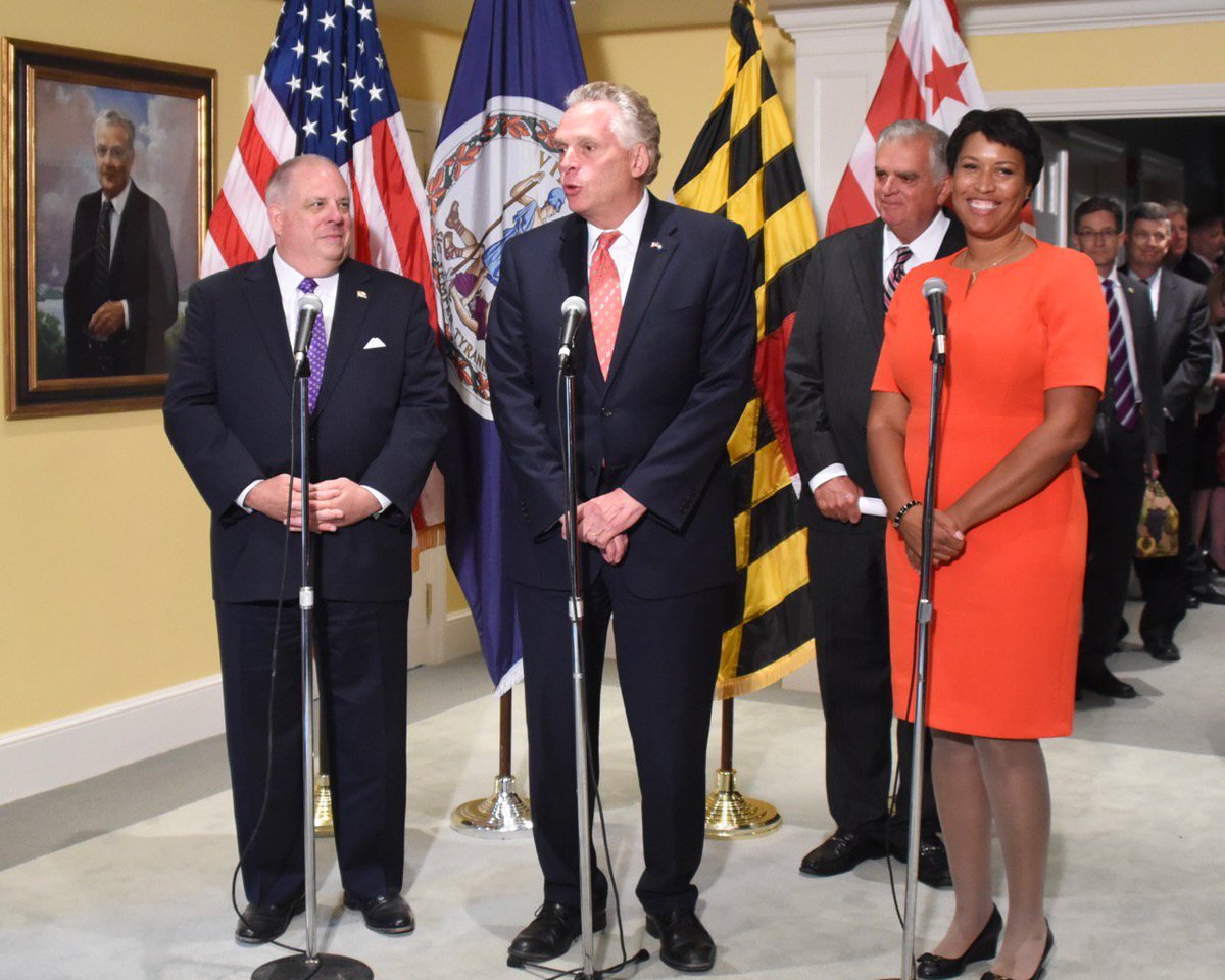 Today <a href="/MountVernon/">Mount Vernon</a>, we welcomed VA's <a href="/TerryMcAuliffe/">Terry McAuliffe</a>, MD's <a href="/LarryHogan/">Larry Hogan</a>, DC's <a href="/MayorBowser/">Mayor Muriel Bowser</a> &amp; former Secretary of Transportation <a href="/RayLaHood/">Ray LaHood</a>