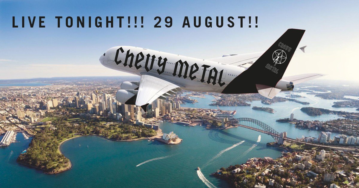 Chevy Metal (@chevymetalrocks) on Twitter photo SYDNEY! CHEVY METAL LIVE TONITE <a href="/the_OAF/">OXFORD ART FACTORY</a>
ONSALE 1pm ONLY @ venue box office
$20 - age 18+
1 Ticket per person. Info: bit.ly/CHEVYAU SYDNEY! CHEVY METAL LIVE TONITE <a href="/the_OAF/">OXFORD ART FACTORY</a>
ONSALE 1pm ONLY @ venue box office
$20 - age 18+
1 Ticket per person. Info: bit.ly/CHEVYAU