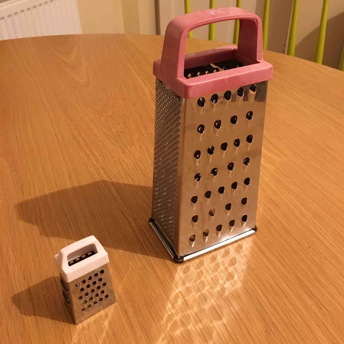 Amazing how grater technology has developed. My current grater (left)and an original 80s grater, the size of a brick!