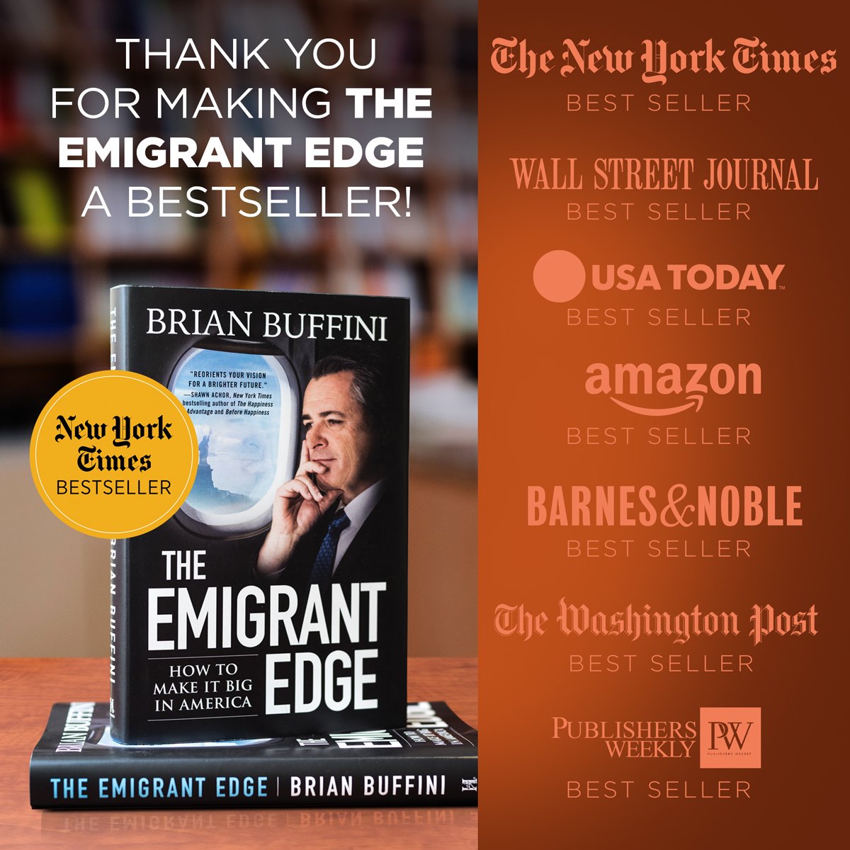 brianbuffini's tweet photo. Huge thank you to everyone for believing in The Emigrant Edge. So grateful for your support! #igottheedge https://t.co/ShcjBcKHK6