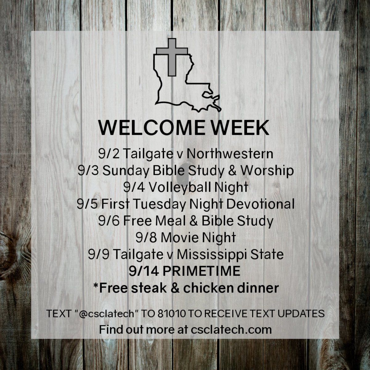 CSClatech's tweet image. We are excited for another year at the CSC! Here is what we will be up to for welcome week. Come hang out with us!