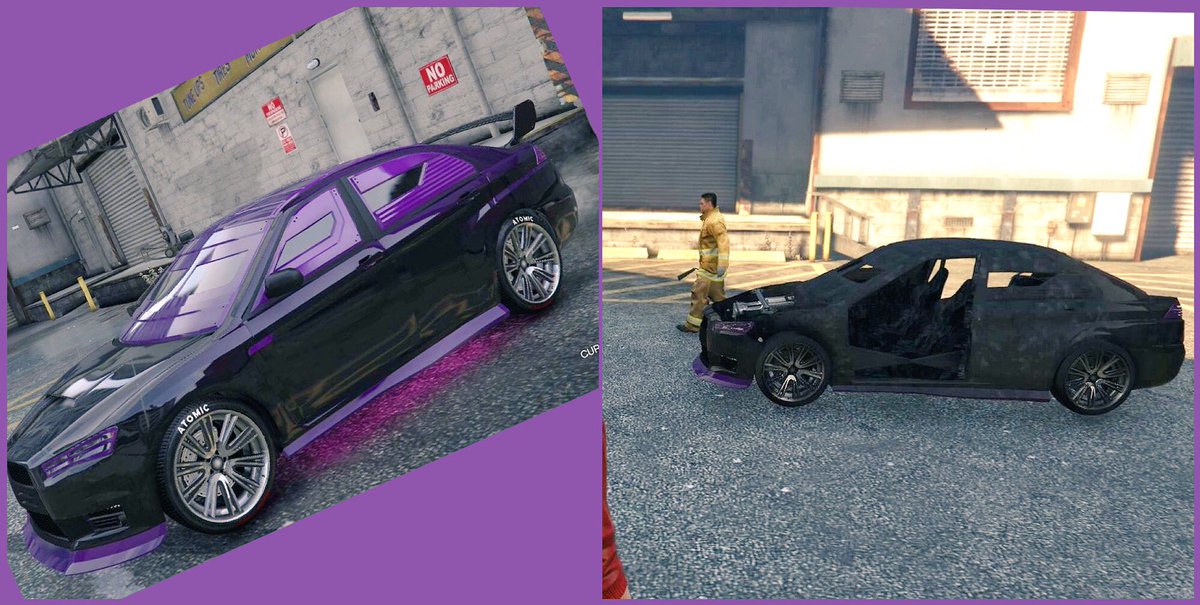 Killer_Kandy88's tweet photo. Thought I'd be safer from SgtSike in a more armoured vehicle... I was mistaken lol #SikeProblems #SadCar #GTAOnline https://t.co/r02WNkzdg5