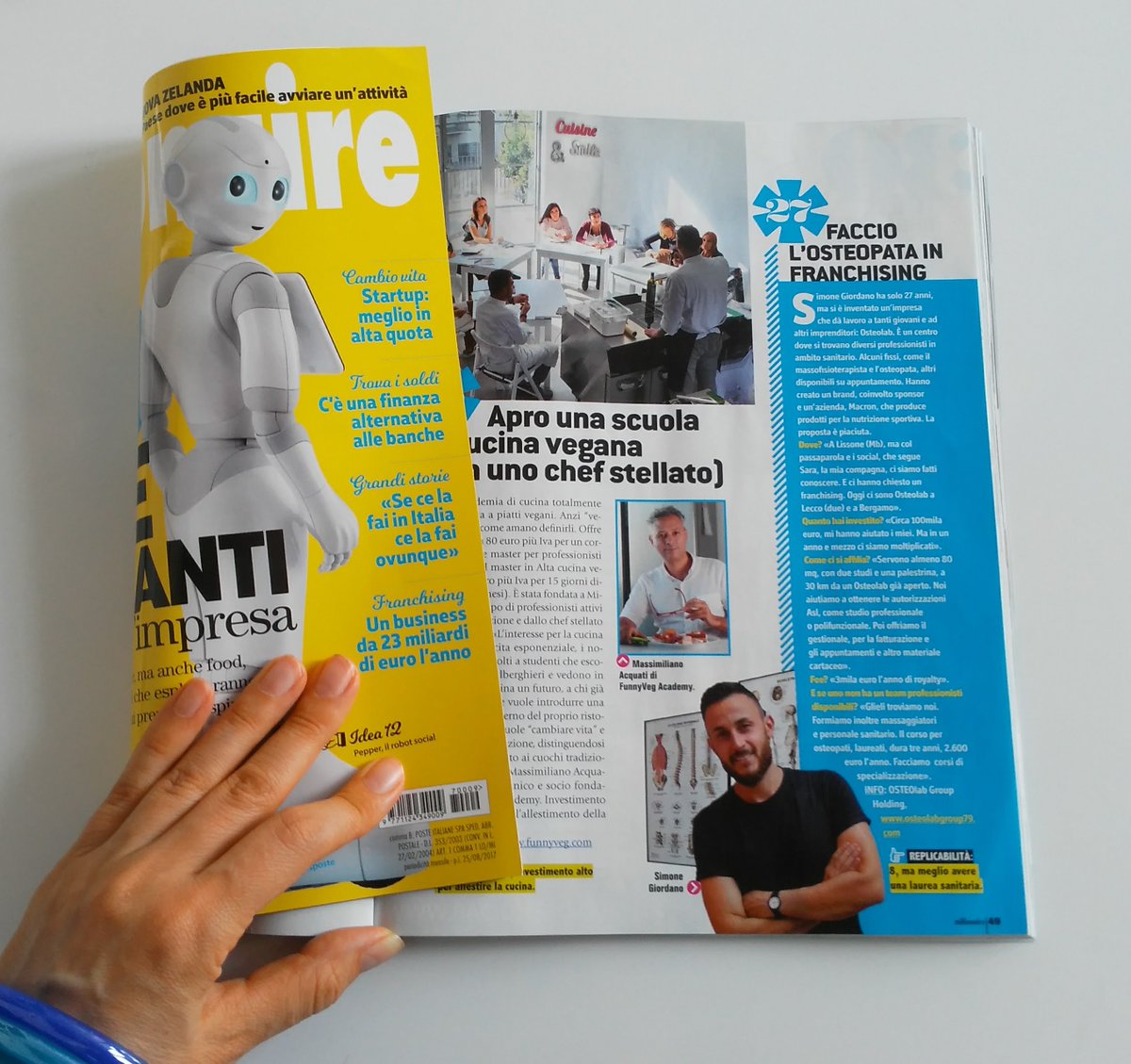 FunnyVegAcademy's tweet photo. La @FunnyVegAcademy con l'amministratore unico #Massimiliano #Acquati è su @millionaireit #rassegnastampa #vegan #30ideebrillanti #impresa https://t.co/MdhBKgq8sh