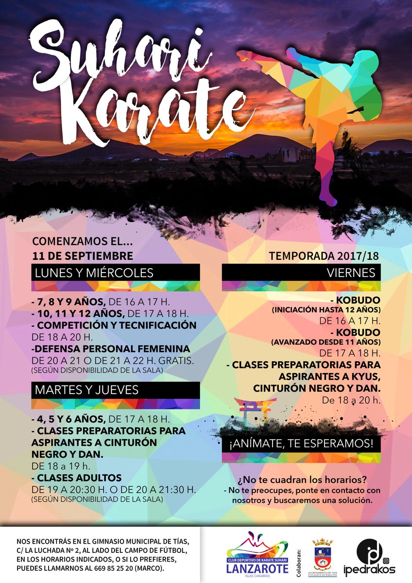 Suharikarate's tweet photo. Empezamos!!! #Temporada 2017/18 del #Club #Suhari de #Karate. #Tías - #Lanzarote. https://t.co/dR1J2nvMeb