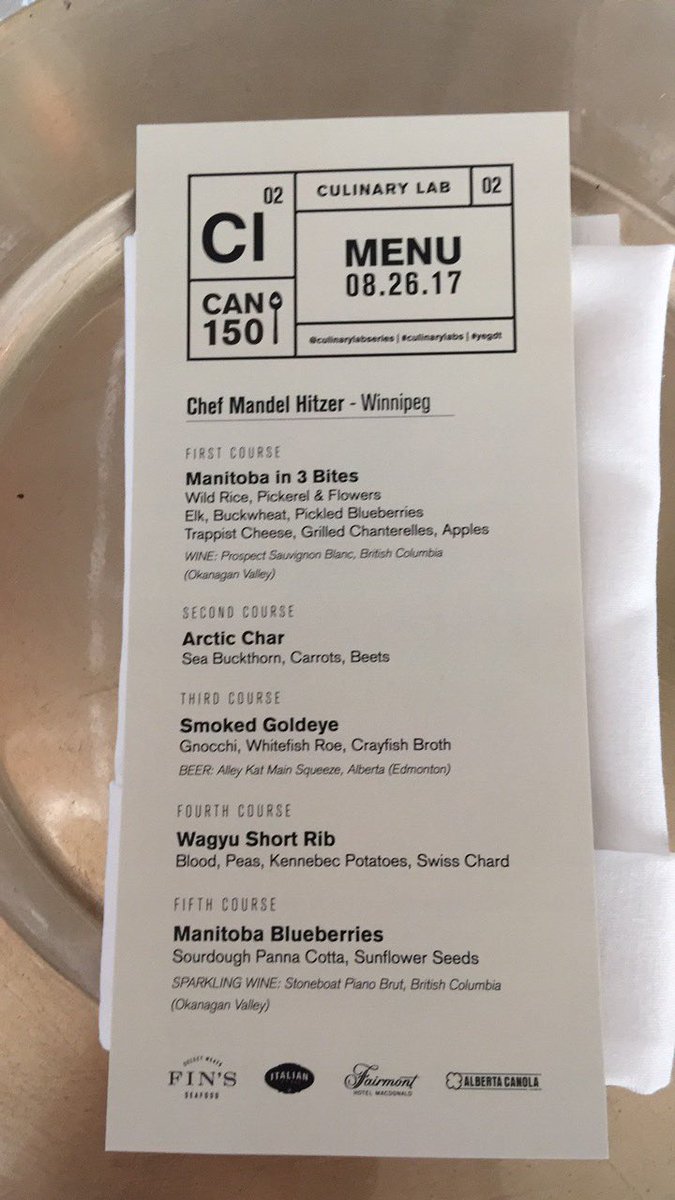 Catchfiftytwo's tweet photo. Fantastic dinner celebrating #Canada150 with @culinarylabs & chef Mandel Hitzer. #CulinaryLabs #yegdt #culinarylabs02 #exploreedmonton https://t.co/Xe8FMgpfob