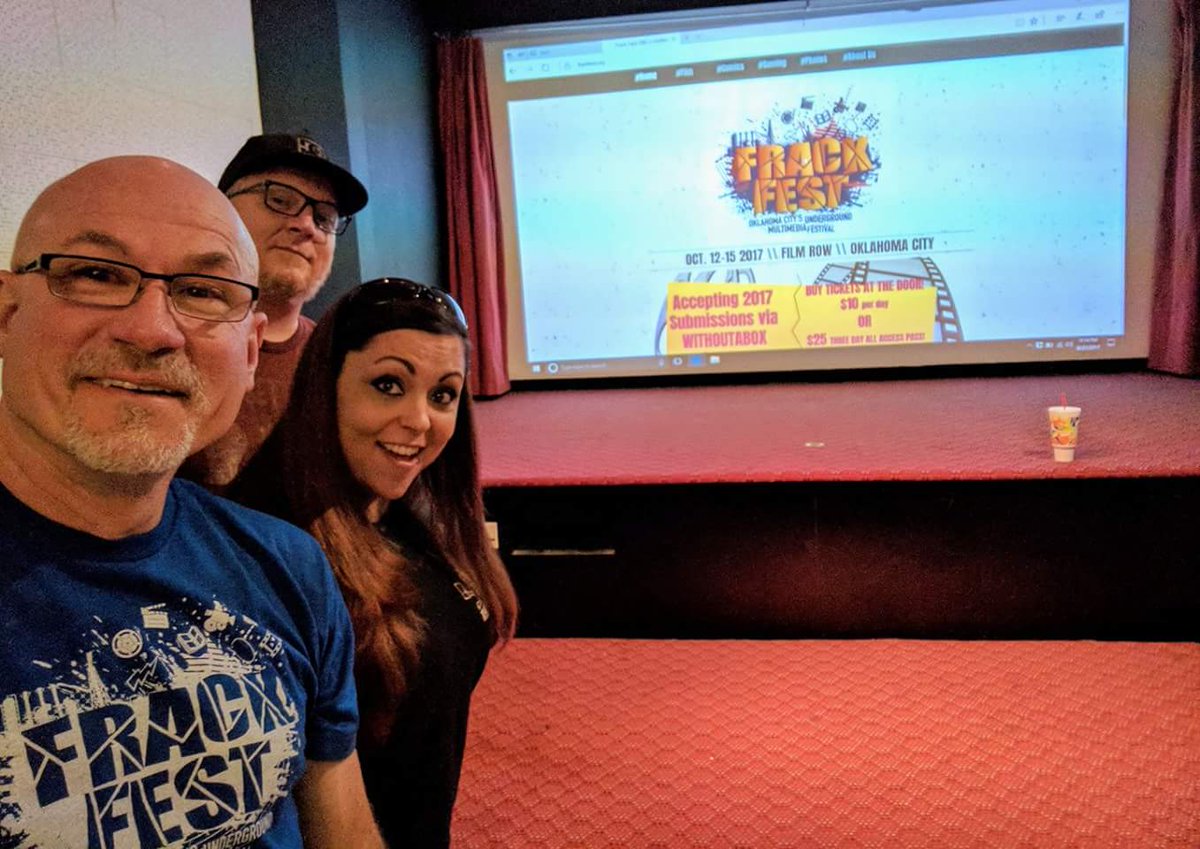 FrackFest founders screening this year's submissions for the third annual Underground Multimedia Festival, FrackFest.