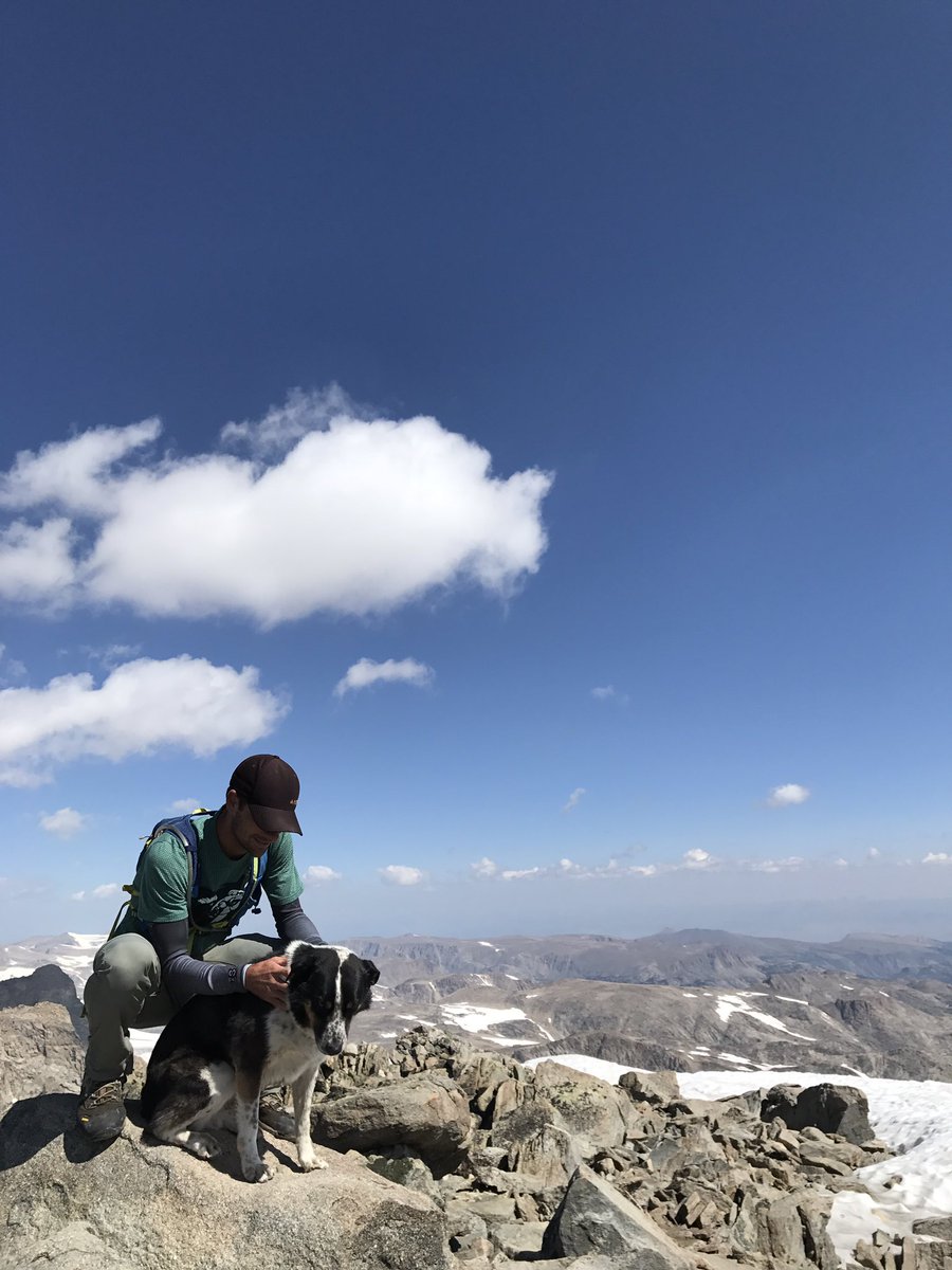 kyleewoyote's tweet photo. Niko and I made it to the top of Wyoming this past weekend for a much needed hiking vacation #gannettpeak #summitpost #hikerchat https://t.co/0sFtQD3ScH