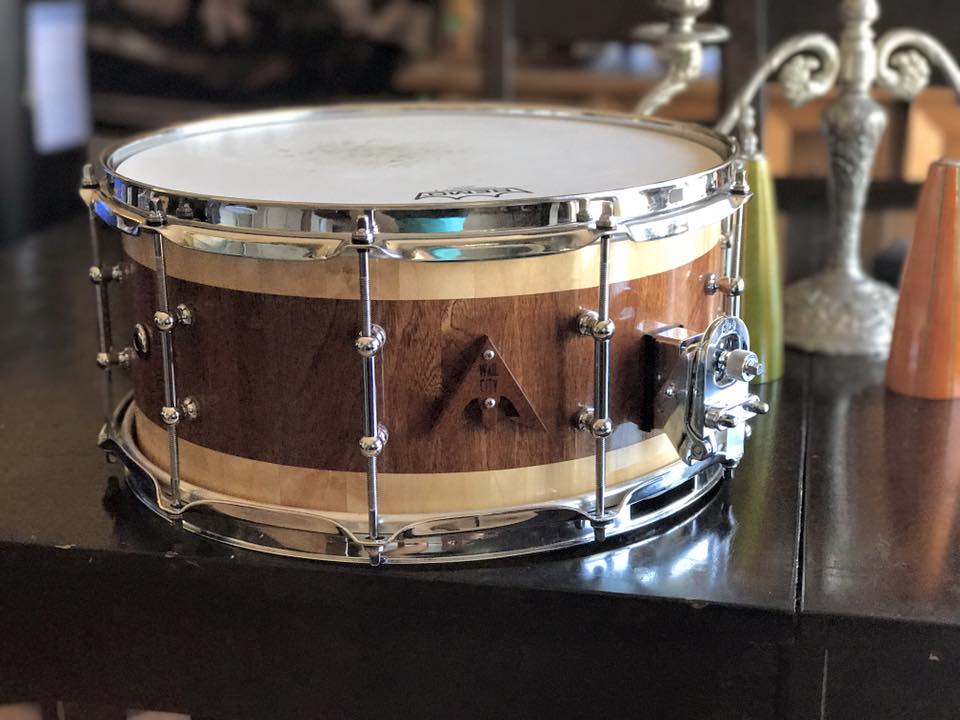 unscriptedphoto's tweet photo. Brand new acquisition This lovely handcrafted snare drum made of mahogoney &amp; maple. Built by @@wailcity Commencing overdubs @thegiftmachine https://t.co/BnlkRKJEfP