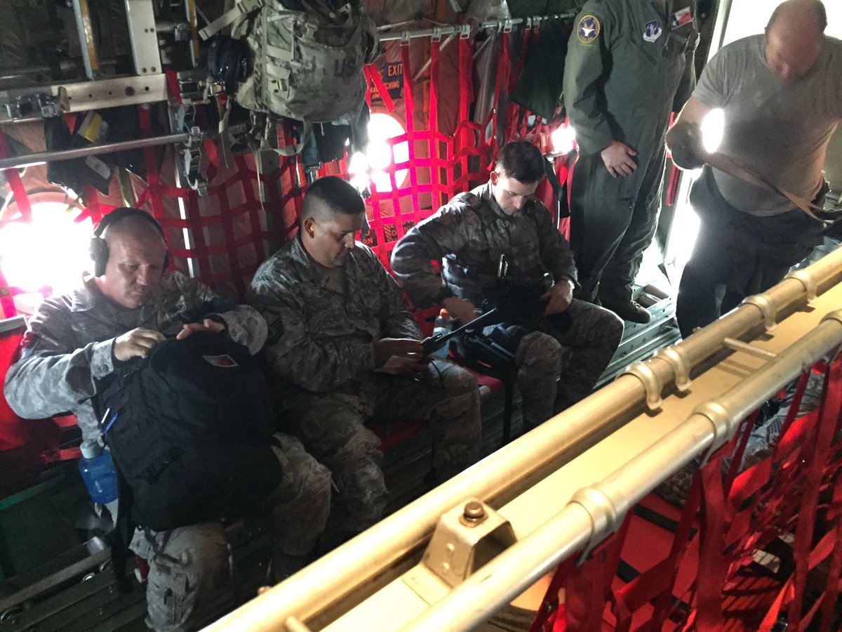 Loading into a #C130 with the 136 Airlift Wing of the #TexasNationalGuard Heading to #GulfCoast as part #huricaneharvey relief efforts