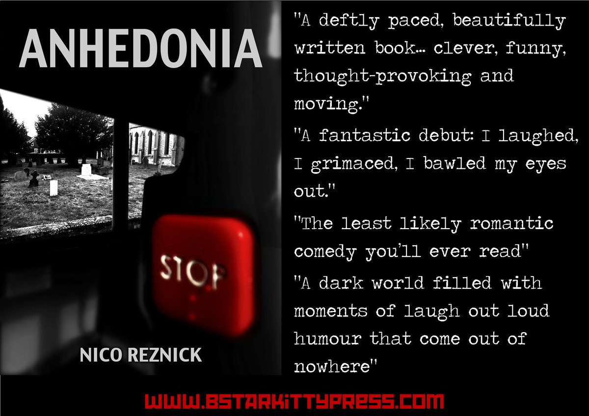 BStarKitty's tweet photo. Get ANHEDONIA
transgressive dark comedy by @NicoReznick, just 99c/99p on #Kindle
https://t.co/8xyQr5d9gh
#booklover #IndieBooksBeSeen #books https://t.co/kX8abJkGLU