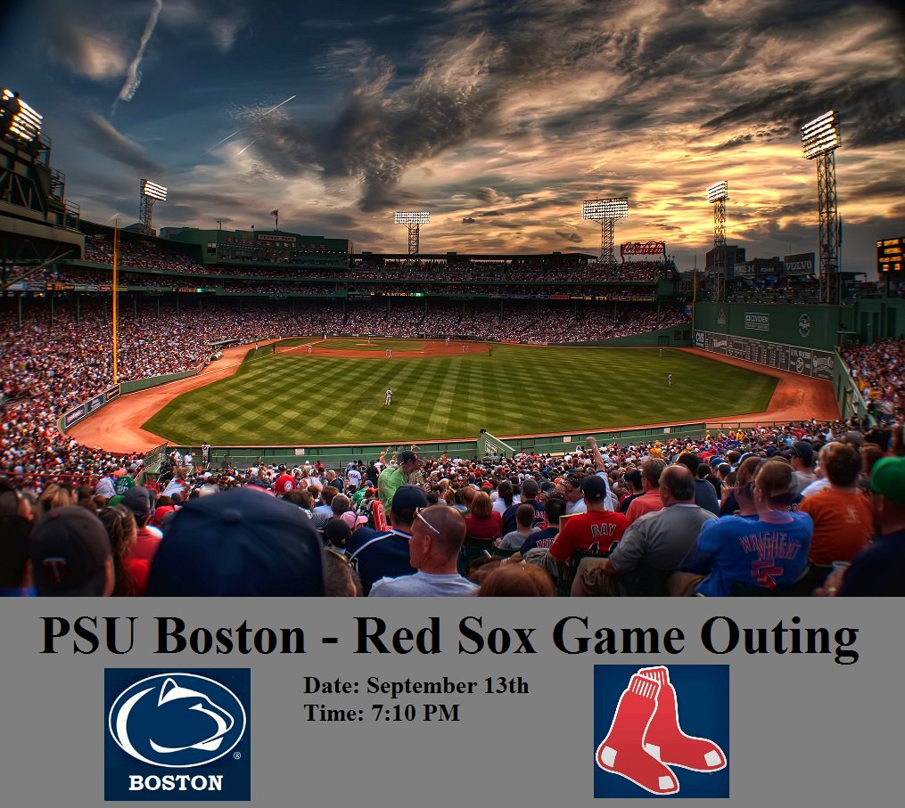 psuboston's tweet photo. Tickets are available for the PSU Boston - Red Sox Game outing on our website!  To purchase tickets, click this link https://t.co/LKpoHFsHhC https://t.co/Q63yU3nJX7