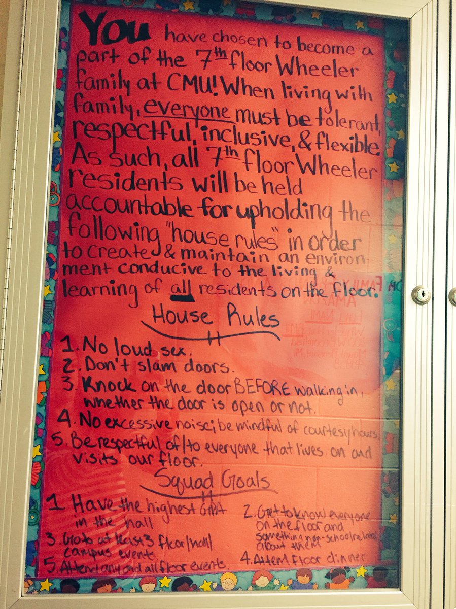 7thWheeler's tweet image. Give 'em a peep 👀 across from the kitchenette #houserules #learnthem #livethem #lovethem