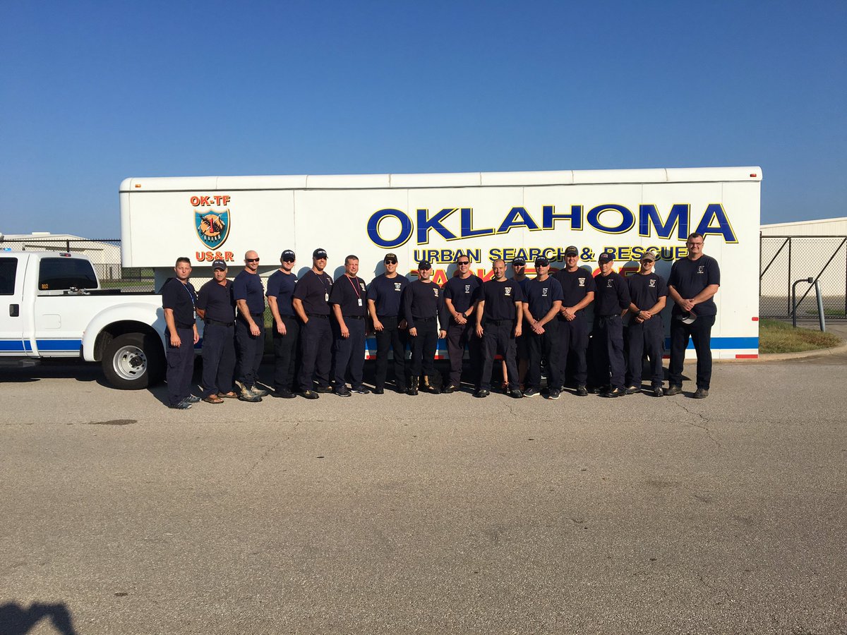 Two Norman Firefighters with OK-TF1 are en route to help those effected by #HurricaneHarvey