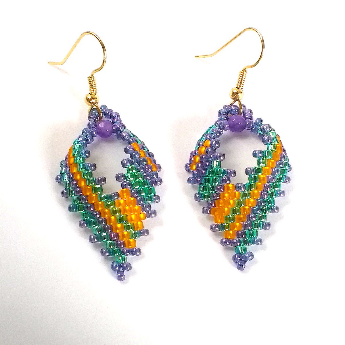 AlleywayBeading's tweet photo. Purple, Teal and Orange earrings. Great for the transition from summer to fall.  https://t.co/kIRn6kxpMl https://t.co/GyfGv9eDzx