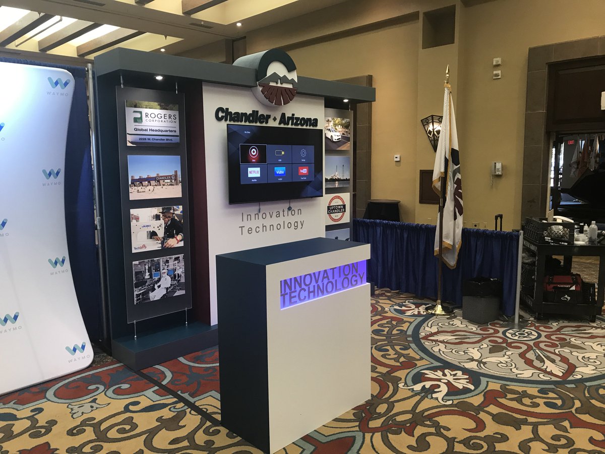 SWScenicGroup's tweet photo. Just finished a stunning technology booth for @cityofchandler #WeBuildAnything https://t.co/Hg4UQ2BMvE