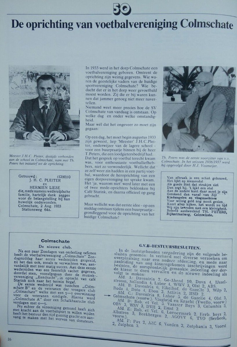 svColmschate33's tweet photo. Een klein stukje clubhistorie hoort er wel bij vandaag: 84 jaar geleden werd ons cluppie opgericht in het toenmalige dorpscafé Starink. https://t.co/iXaTv0hIAm