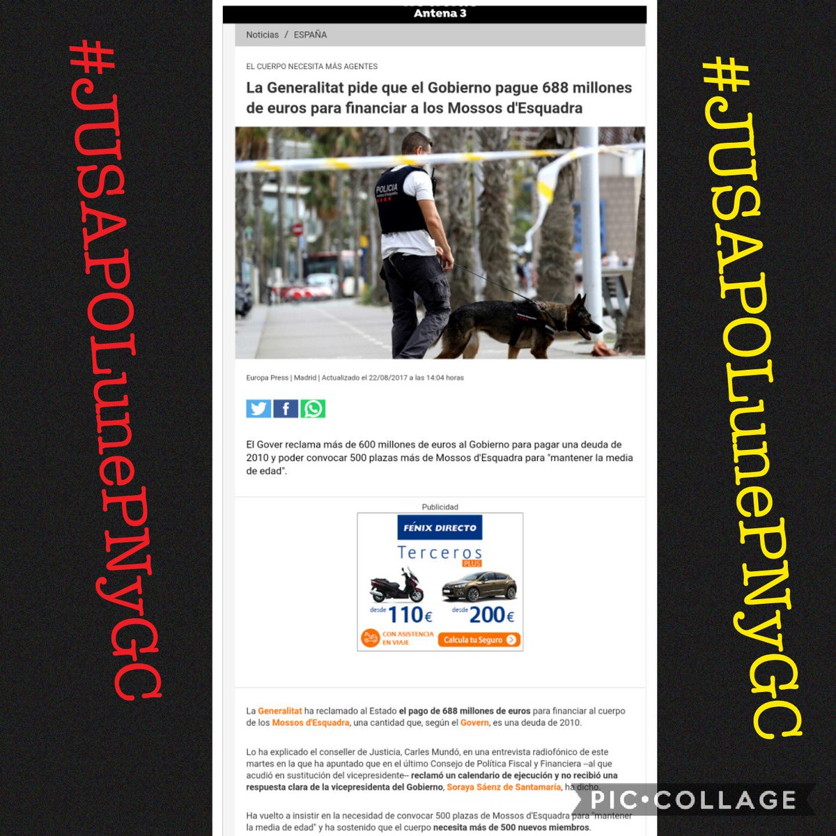 jusapol's tweet photo. #JUSAPOLunePNyGC También hay q buscar dinero para la PN Y GC. 600 € de diferencia en el sueldo x hacer lo mismo https://t.co/rNDP3rpHMS