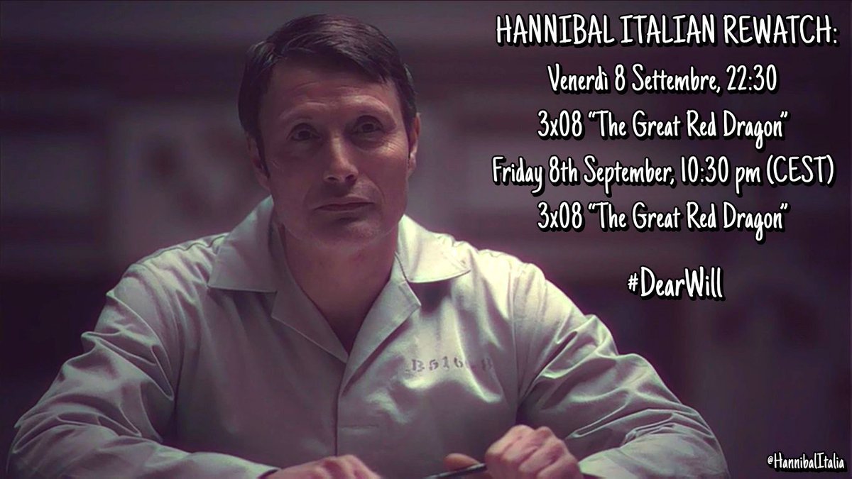 HannibalItalia's tweet image. ITALIAN REWATCH 3x08 🎞️ ⏰: 1 HOUR LEFT! -1 ORA! Join us! 💕 #Hannibal #SaveHannibal Hashtag: #DearWill