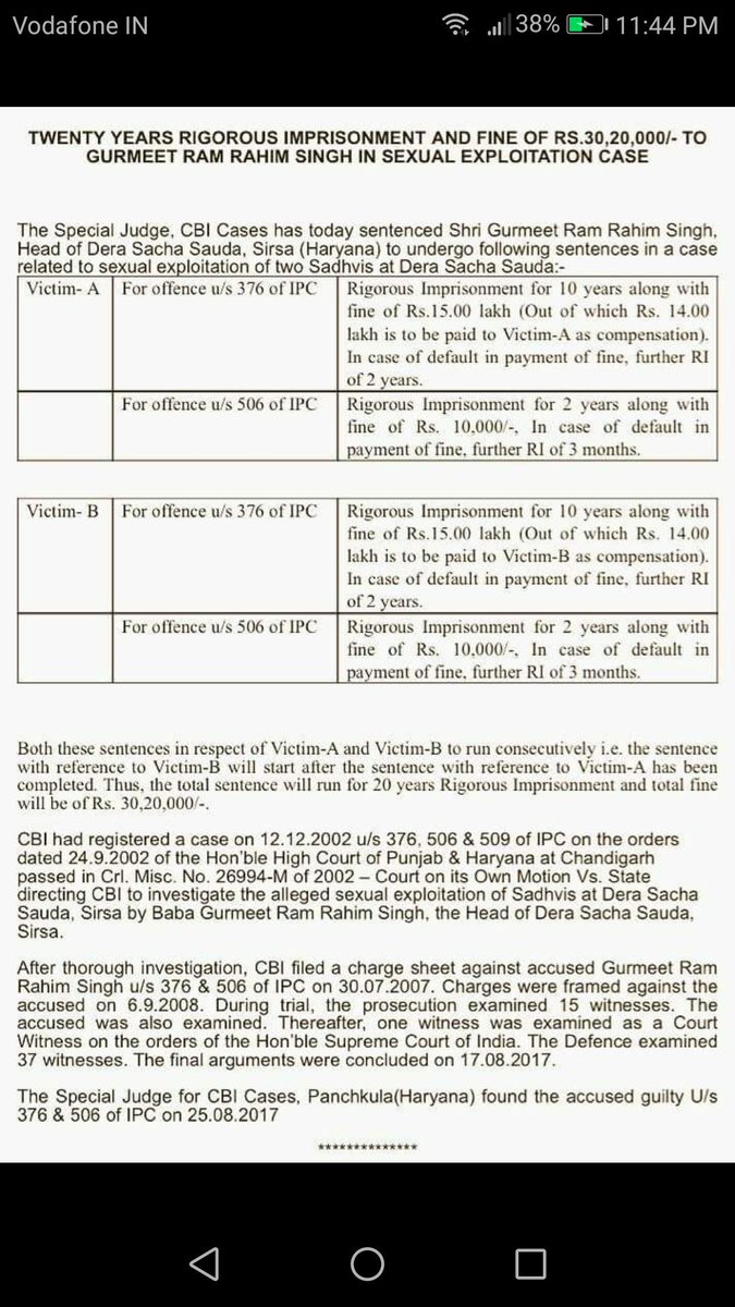DangerDidi's tweet photo. The judgment simplified for all with correct details  #RamRahimSentencing #RamRahimSingh #RamRahimVerdict https://t.co/KSXvhNIZEy