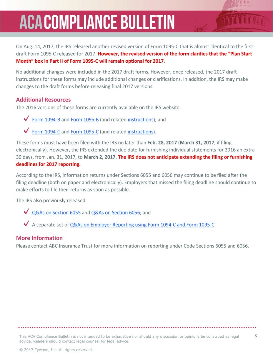 abceastflorida's tweet photo. On 7/28, the #IRS released draft 2017 forms for reporting under the #InternalRevenueCode Sections 6055 & 6056. Here's what you need to know https://t.co/D8g2AH41Fz