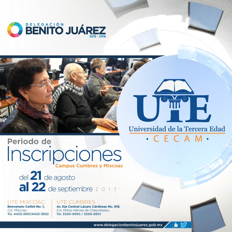 Christianvonroe's tweet photo. Hoy, #DíaDelAbuelo, los invito a que se inscriban en nuestras Universidades de la Tercera Edad, únicas en la ciudad. #UTEBJ. https://t.co/nnA6fACEwp