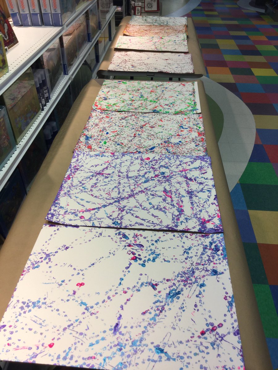 Corrie_Ingenium's tweet image. Some of the awesome results from Sphero Painting this weekend! @SciTechMuseum @DeSerres