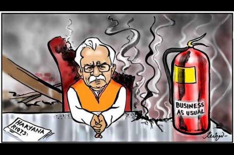 salilchoudhary's tweet photo. Business as usual resumes in #HaryanaBurning 
#KhattarMustGo #HaryanaViolence https://t.co/XJ6sb4wUTB