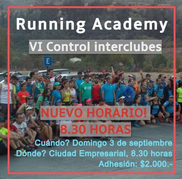 RunningAcademy_'s tweet photo. Queda poco para el control interclubes! Cambiamos la hora para que haya más luz de día. Los esperamos a las 8.30🏃🏻‍♀️🏃🏻 #controlinterclubes https://t.co/wa0YyAQPoc