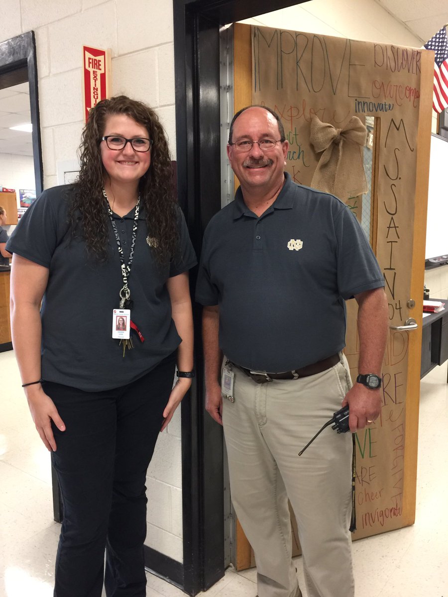 GastonSchoolsHR's tweet photo. Welcome to North Gaston, Ms. Sain! It was a great first day!  #FirstDayGaston #GCSHR https://t.co/r59qsGBYaB