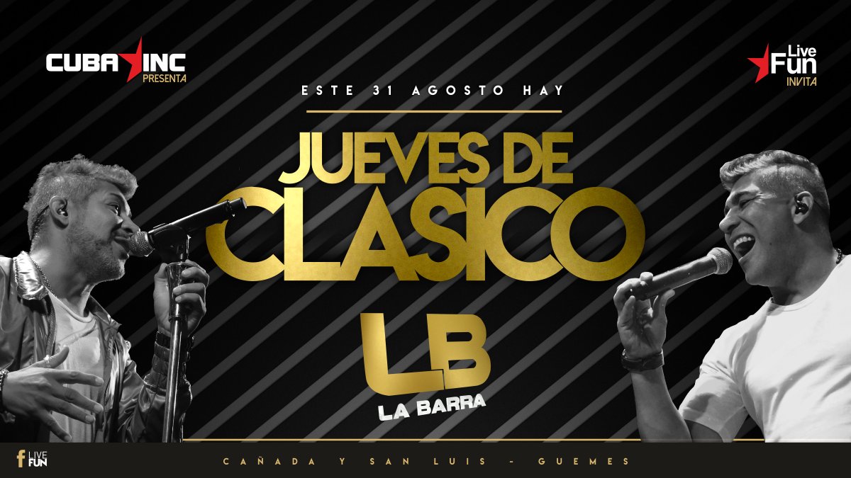 labarraoficial's tweet photo. Jueves >>> DE CLÁSICO!!!
Preparate para seguir bailando en #CubaInc https://t.co/DcH4pPSaGt