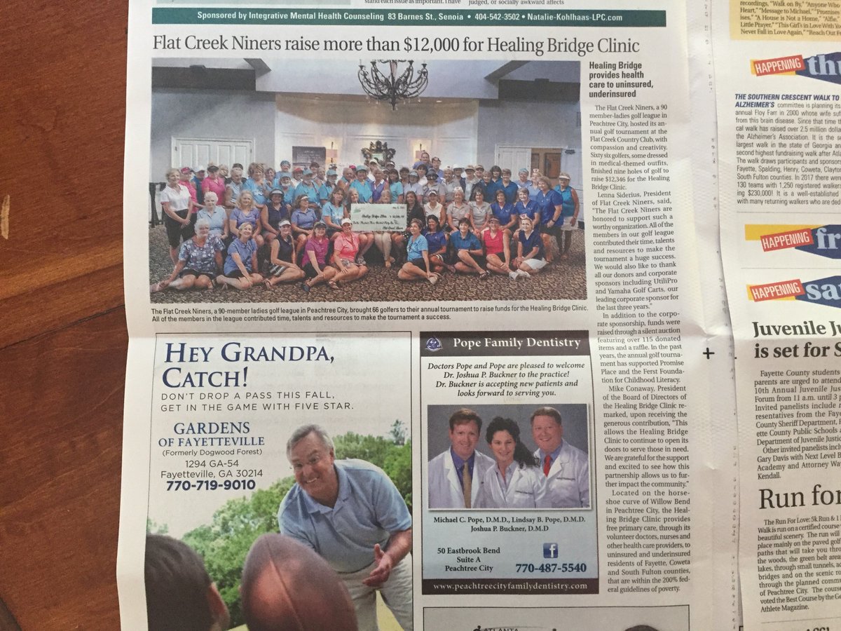 HBCPTC's tweet photo. Thank you Flat Creek Niners  for your support of Healing Bridge Clinic! https://t.co/Ms2ip0euwT