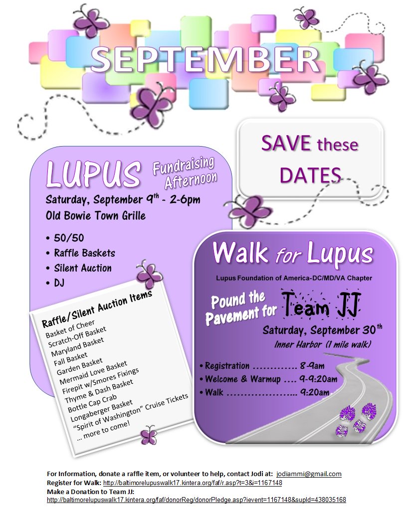 Join Team JJ for a Baltimore Walk fundraiser on September 9 from 2-6pm. Email jodiammi@gmail.com for more info. We hope to see you there!