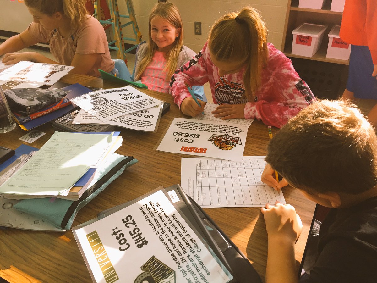 UnlockingEdu's tweet photo. Students had a blast applying skills learned in class to the game of "Life". + &amp; - decimals #MathIsFun #ThatsRotolo #101alag #rotoloms https://t.co/fiHH7a6dHa