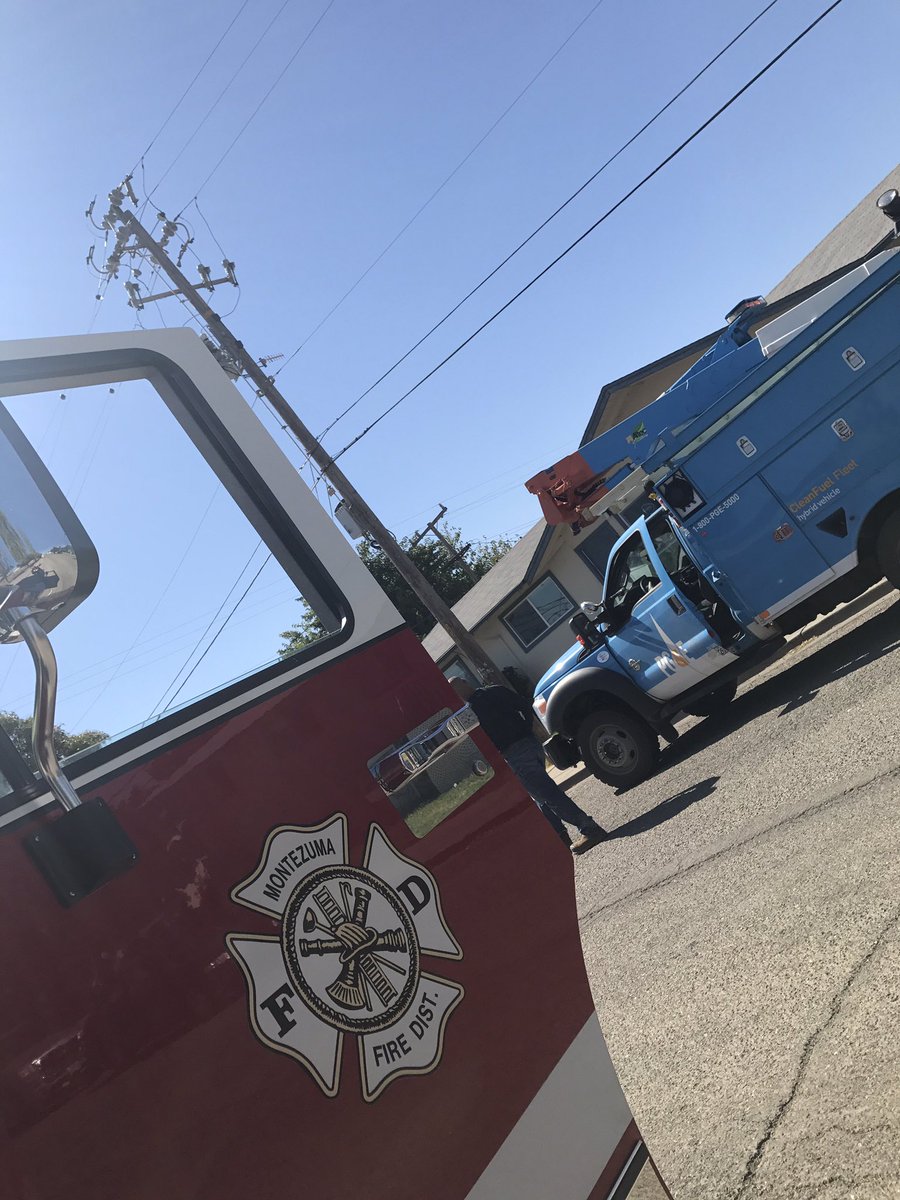 RVFD and Montezuma FD handling Multiple Incidents: 
Power pole fire; 100 block Druin Dr.
&amp; Traffic accident; Front St. S/Hwy 12