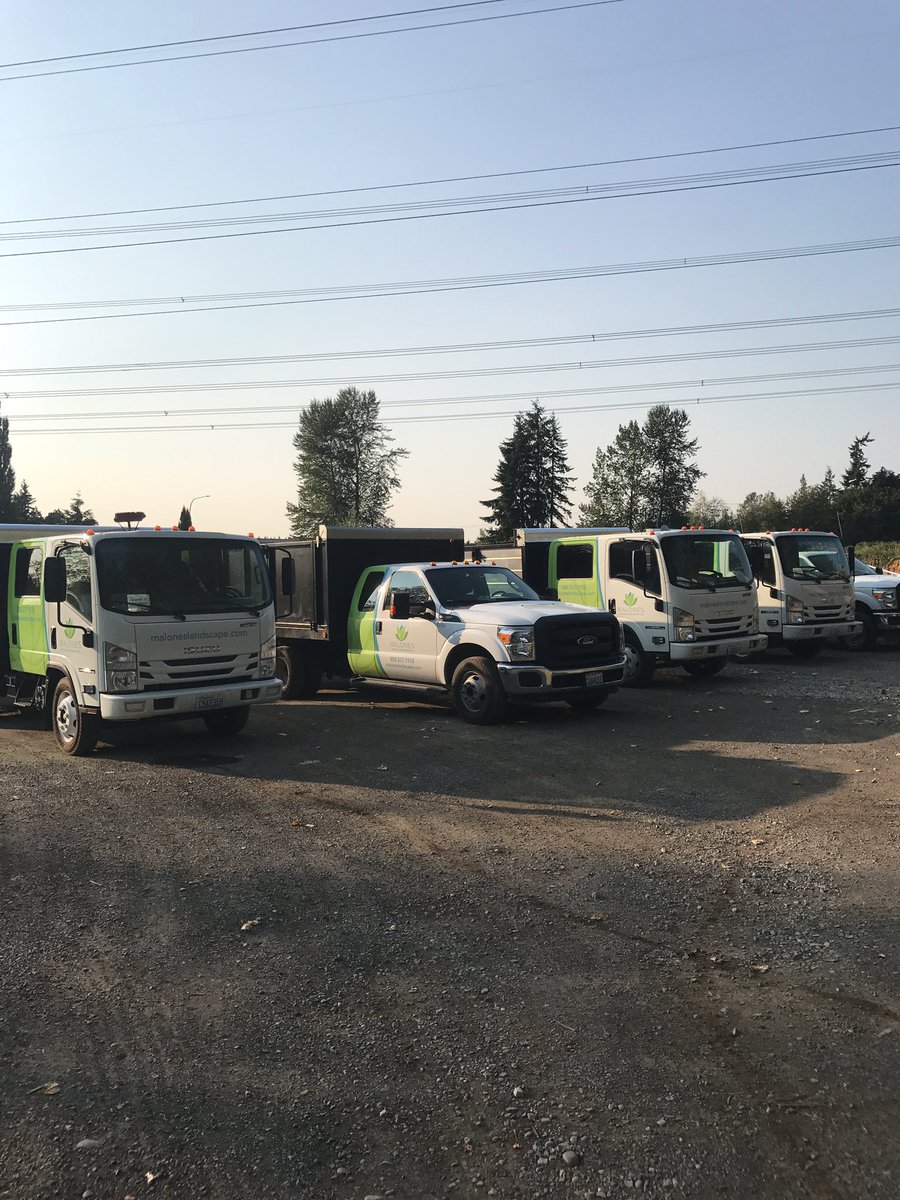 Set and Ready to beautify properties around King County! 
#landscaping #grass #Malones #Greenjobs