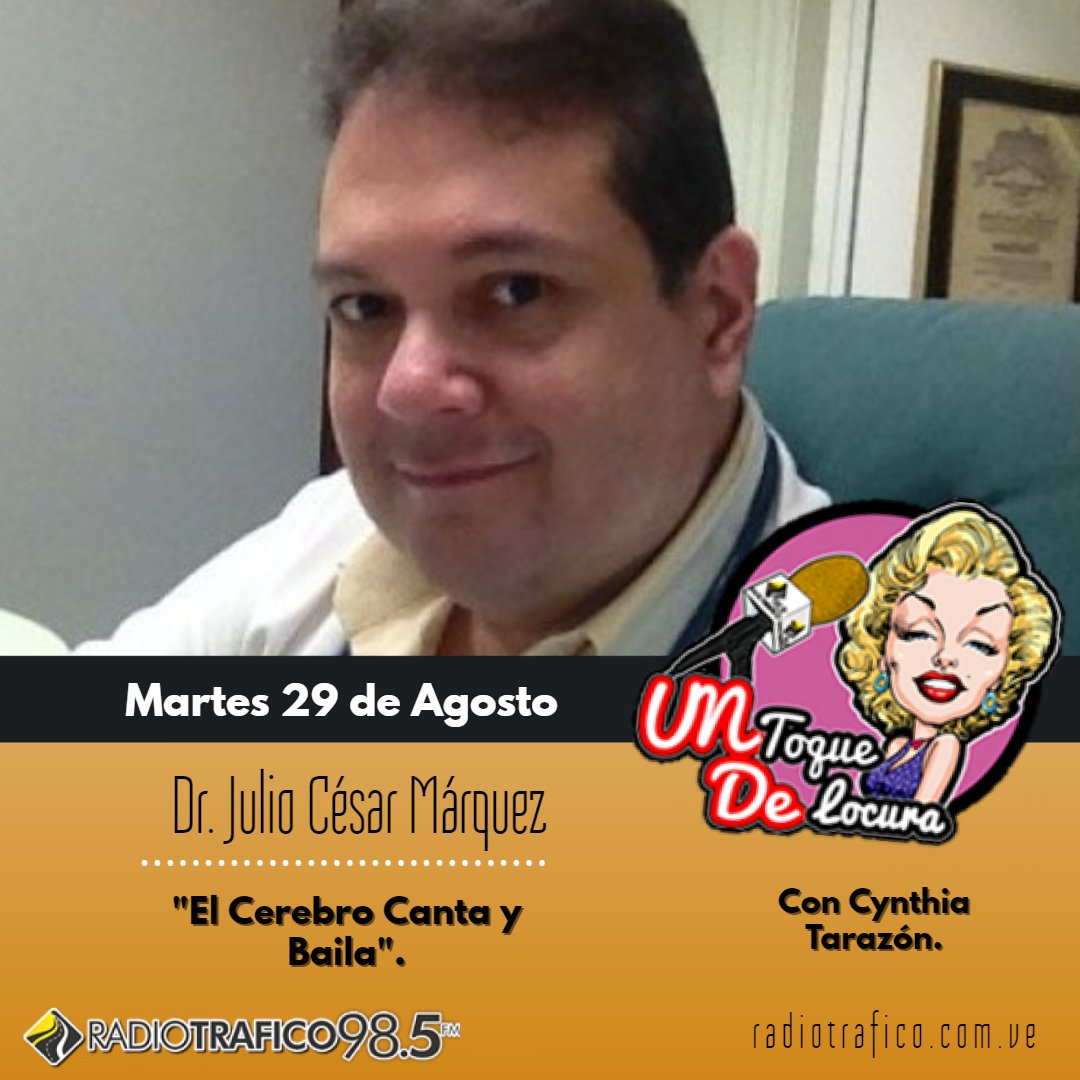 Mañana 3pm la cita es con #UnToqueDeLocura y <a href="/cynthiatarazon/">Cynthia Tarazon M</a> en radiotrafico.com.ve