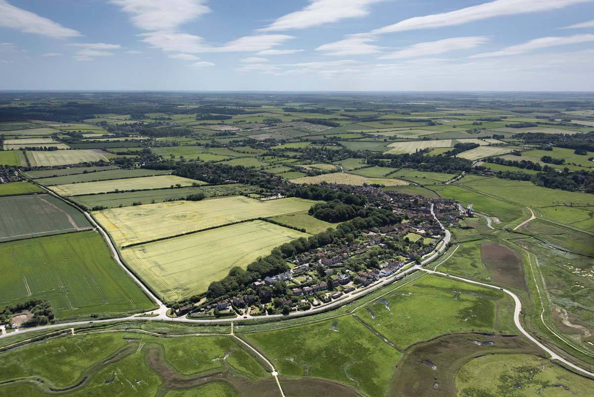 Cley next the Sea in North Norfolk - uk aerial image #cley #cleynextthesea #aerial #Nnorfolk #aerialphotography #landscape #coast #village