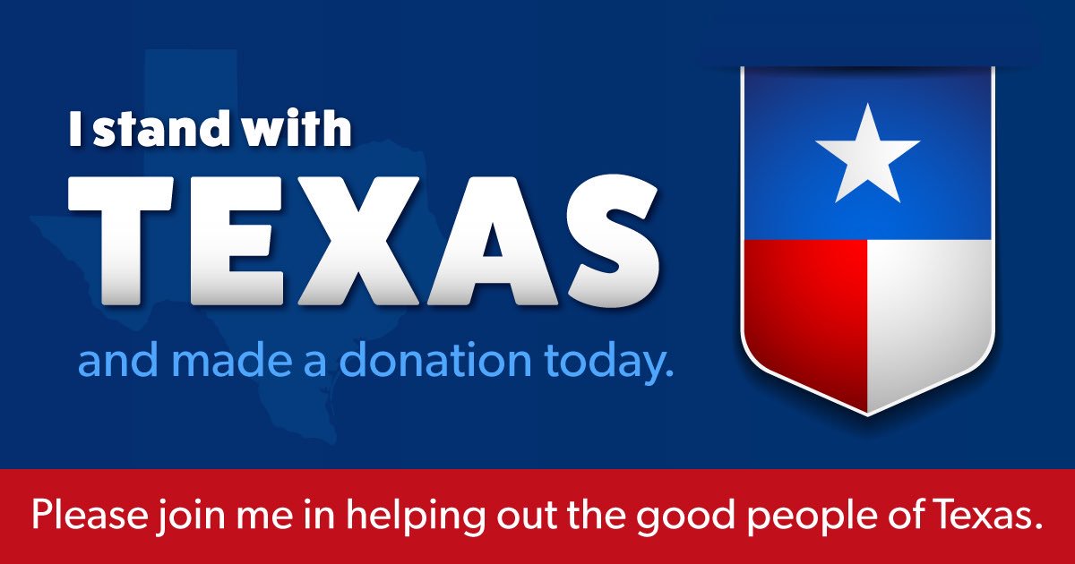 WiltonSimpson's tweet photo. Join me in helping the people of Texas. #HurricaneHarvey @RedCross @SalvationArmyUS https://t.co/aFQfhlQx3W