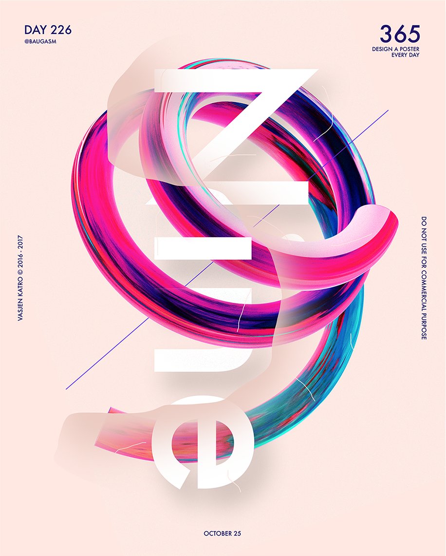 creativecloud's tweet photo. A new poster design everyday in a style that’s all his own. Peek at the process behind @VasjenKatro's #Baugasm: https://t.co/gONVXuztAQ https://t.co/sPyIew17Ek