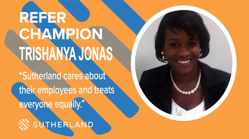 SutherlandHires's tweet photo. Meet Trishanya Jonas, this week’s featured Refer Champion here at Sutherland! #WeAreSutherland #SutherlandStory https://t.co/jYKbEE0gOf https://t.co/wm6KeWukIw