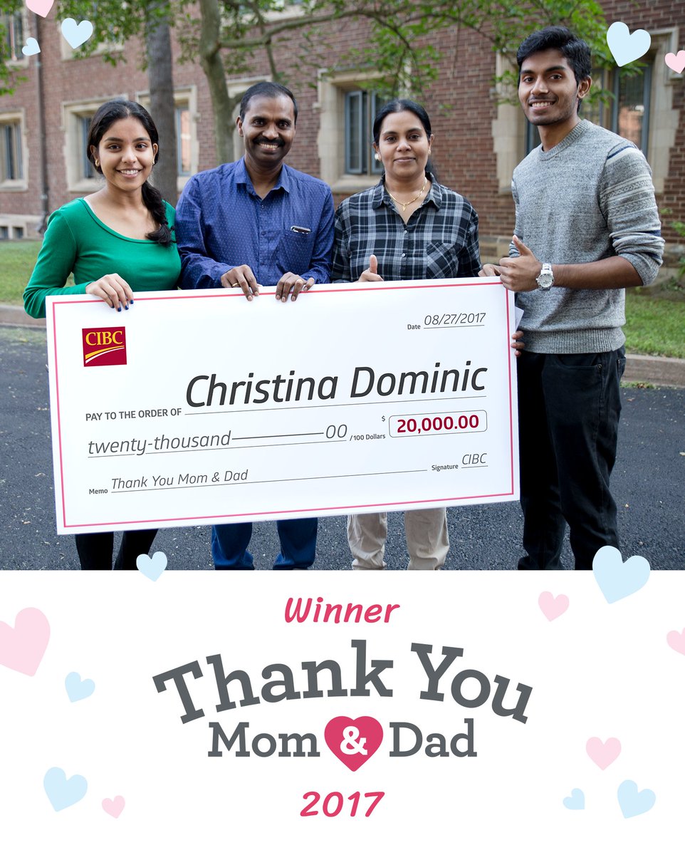 StudentLifeNet's tweet photo. Christina Dominic of @McMasterU just surprised her parents with $20,000 from @cibc

Stay tuned! Full reveal video coming soon! #TYMD https://t.co/qEFivvwHwk