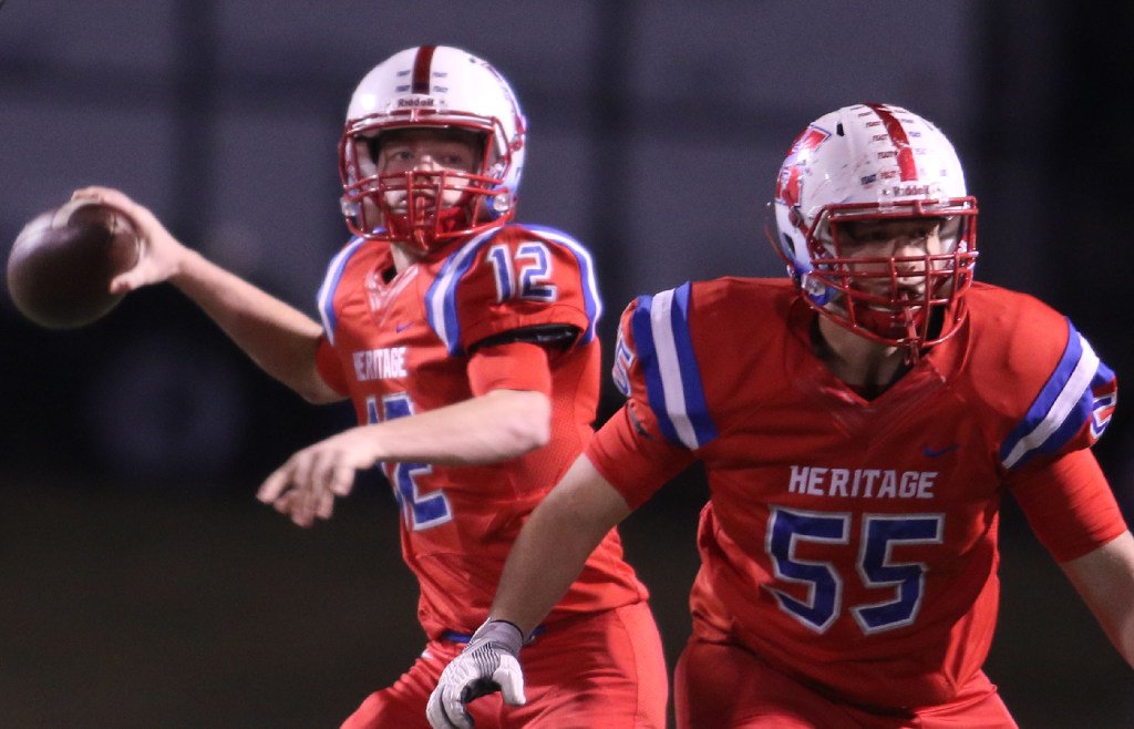 SportsDayHS's tweet photo. PLAYERS TO ๐: @HeritageFtball Jr. @LandonL_12 threw 43 TD passes in 2016, 2nd-most among returning area QBs
๐ป๐: https://t.co/3LbxdYEMWp https://t.co/OaxZnl0bBQ