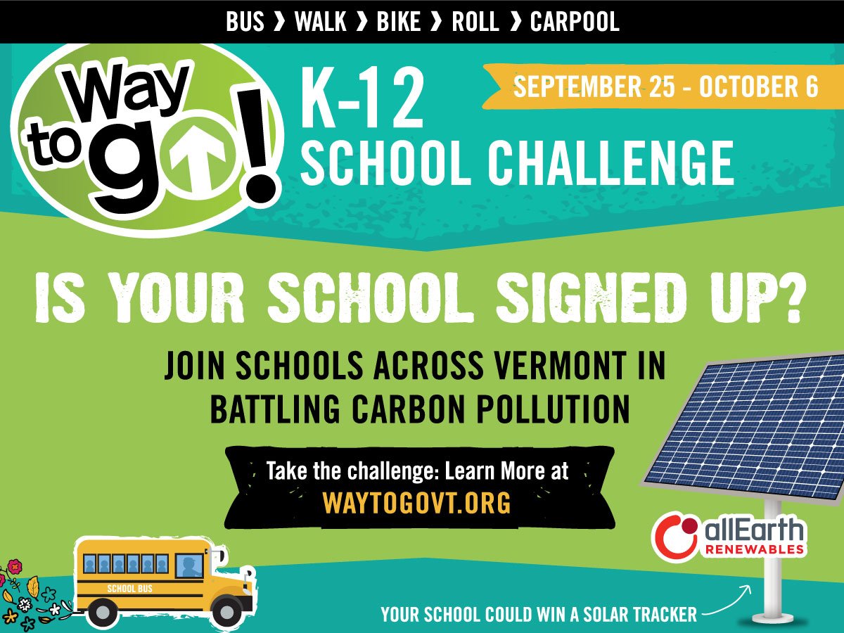 WayToGoVT's tweet photo. Join thousands in this statewide school challenge. Sign-up by 9/6 to win a $50 gift card! https://t.co/74OMjXX7Uc https://t.co/SlpOJXQfzO