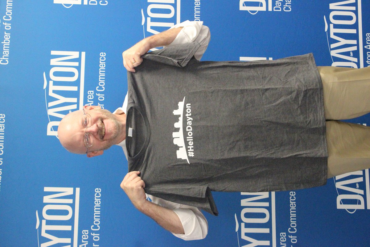 DaytonChamber's tweet photo. Robert Beck (below) & @JLDayton are the winners of the first 2 #HelloDayton t-shirts! https://t.co/dGrRMJceQK