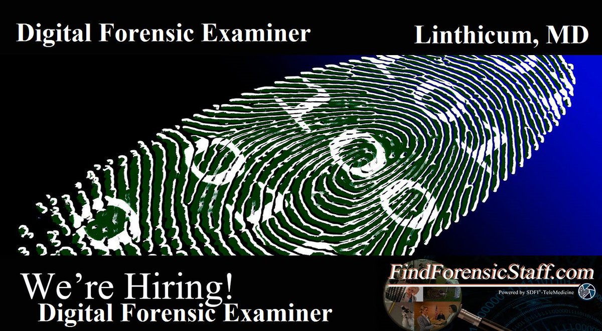ForensicStaff's tweet photo. #LinthicumMD has an opportunity for a #DIgitalForensicExaminer #Forensiclife #ForensicJobs Apply now for free https://t.co/I4OmBmqvdC https://t.co/vLRoOxFo0T