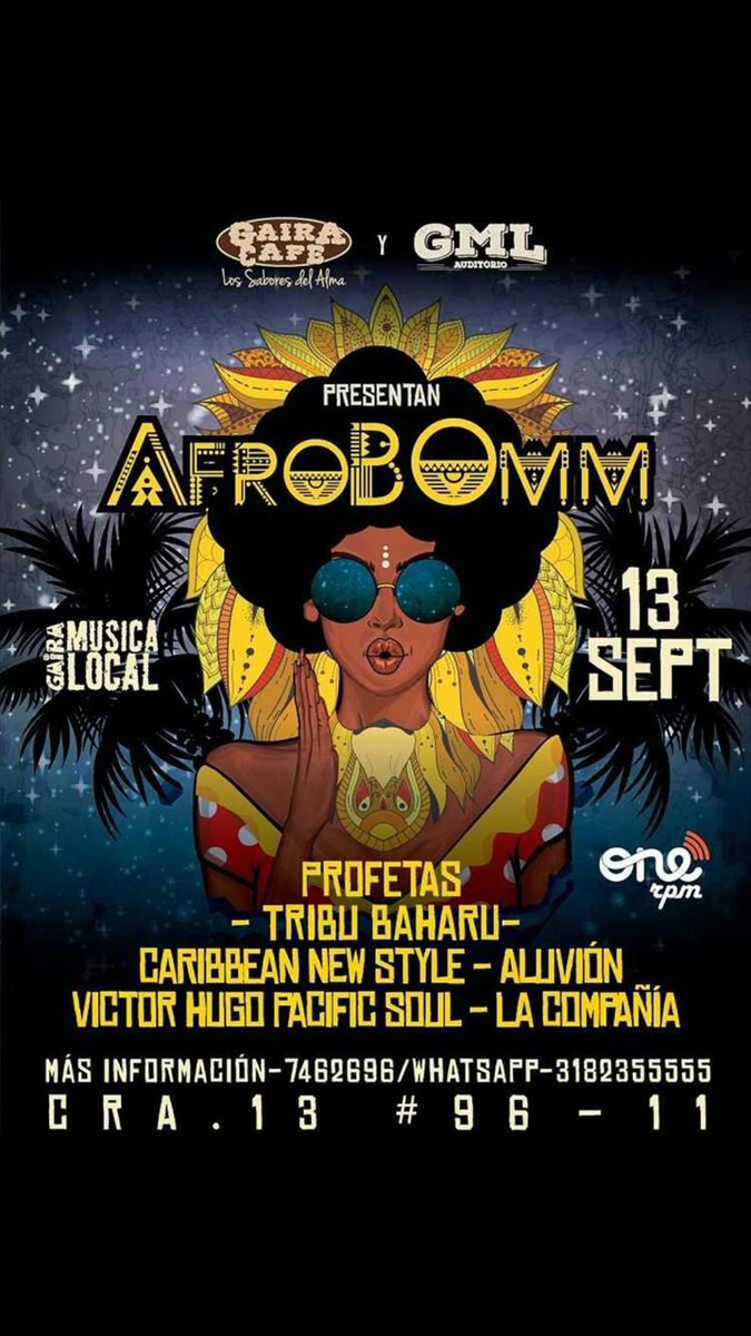 Estaremos soltando candela en #AfroBomm @GairaCafe <a href="/gmlestudios/">GML Estudios</a> 

#TribuBaharu #LaBandaDeLosBailadores