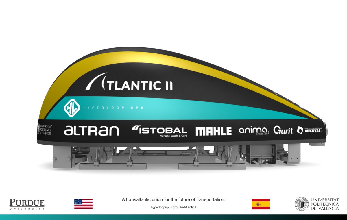 hyperloopupv's tweet image. The #Hyperloop #PodCompetition&apos;s over &amp;amp; we&apos;re really proud of the results of #HyperloopUPV: #theAtlanticII in the top 10 of #SpaceX pods! 🚇
